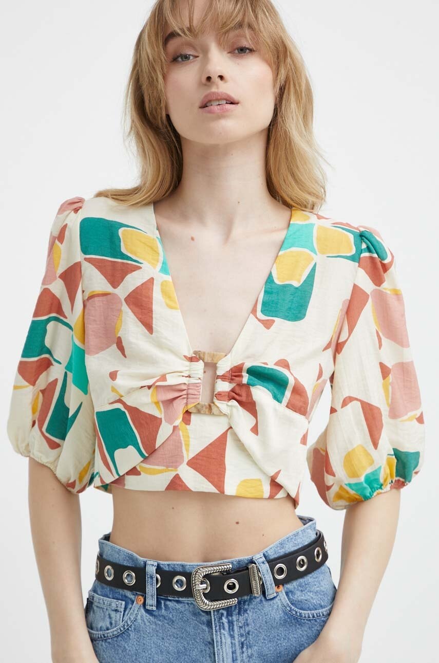 BA&SH bluza AYMAR femei, culoarea bej, modelator, 1E24AYMA