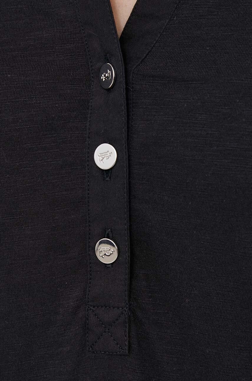 Βαμβακερή μπλούζα Lauren Ralph Lauren γυναικεία, χρώμα: μαύρο φωτογραφία