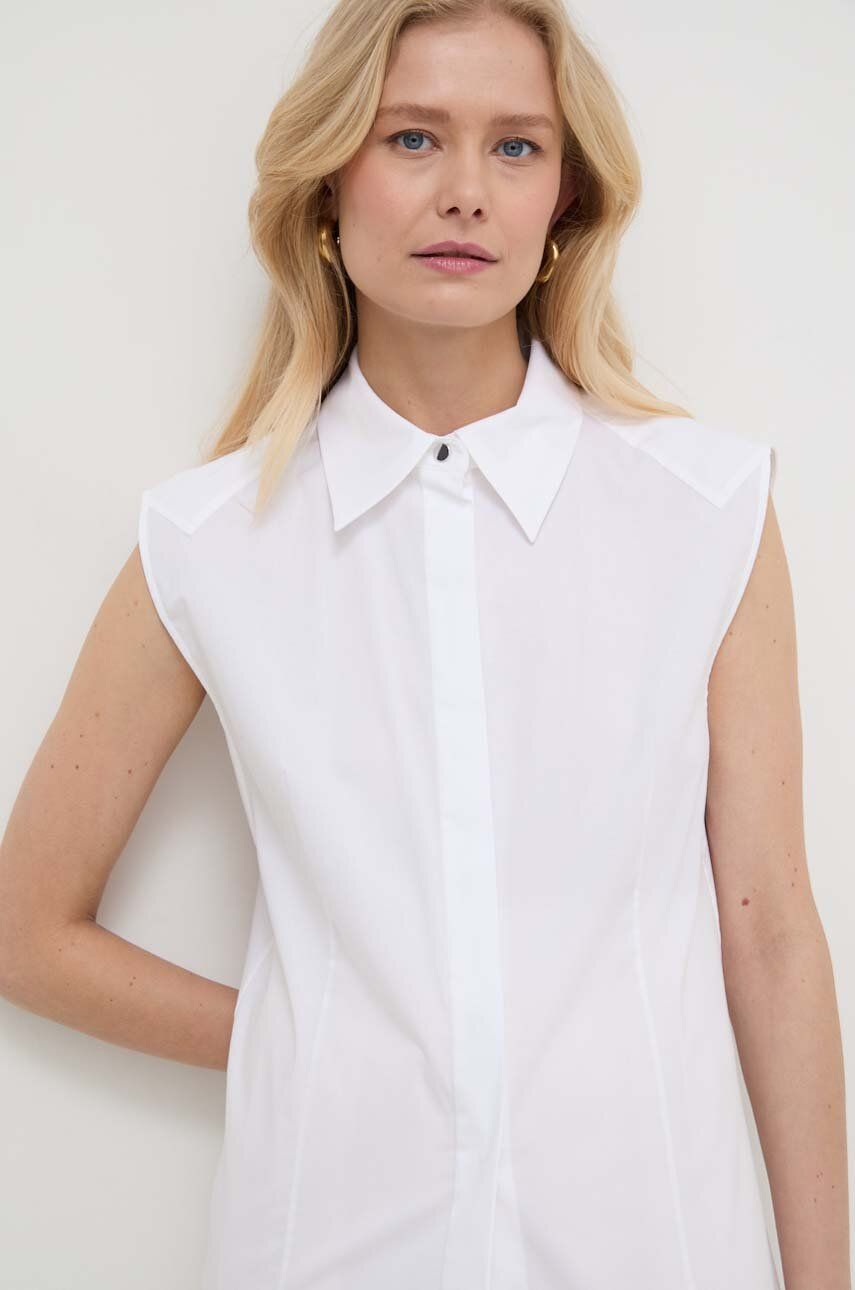 BOSS cămașă femei, culoarea alb, cu guler clasic, regular 50521399