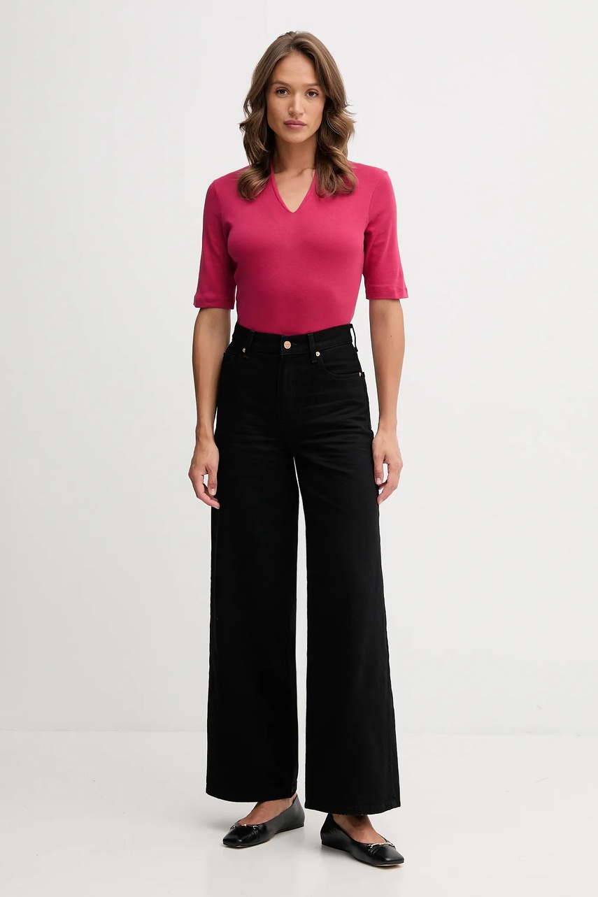 Хлопковая футболка United Colors of Benetton цвет чёрный 3GA2D400U