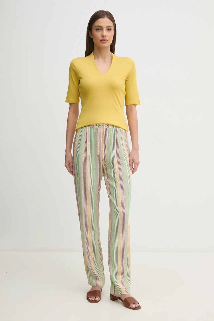 Хлопковая футболка United Colors of Benetton цвет зелёный 3GA2D400U