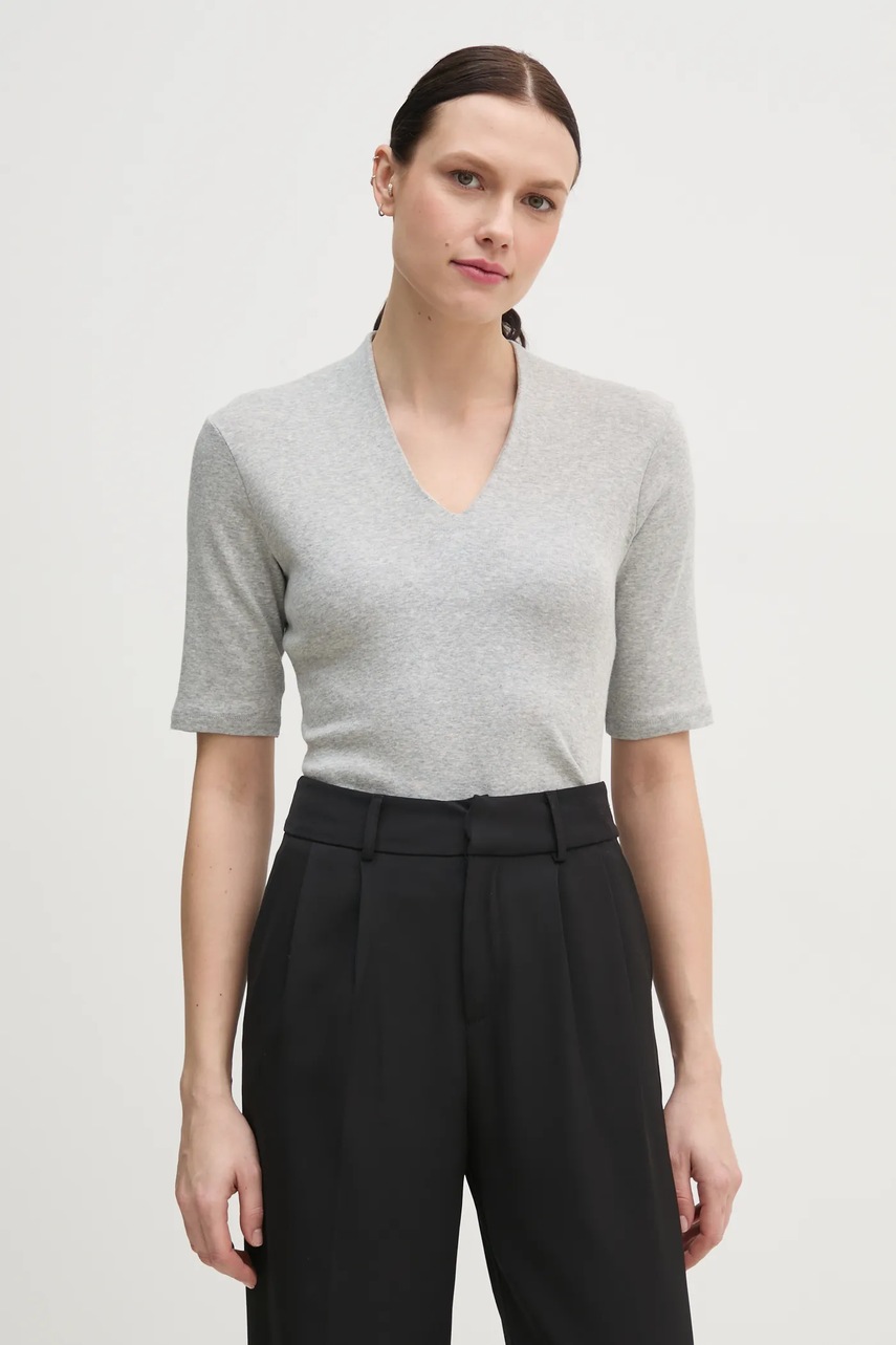 United Colors of Benetton tricou din bumbac culoarea gri, 3GA2D400U