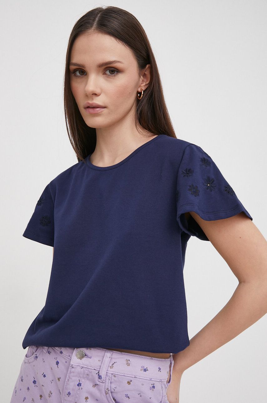 United Colors of Benetton tricou femei, culoarea albastru ma