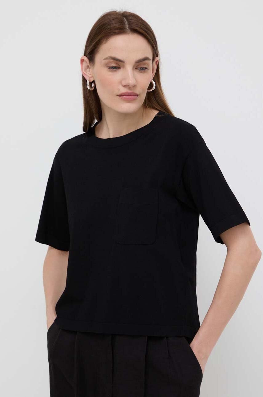 Μπλουζάκι Max Mara Leisure χρώμα: μαύρο φωτογραφία