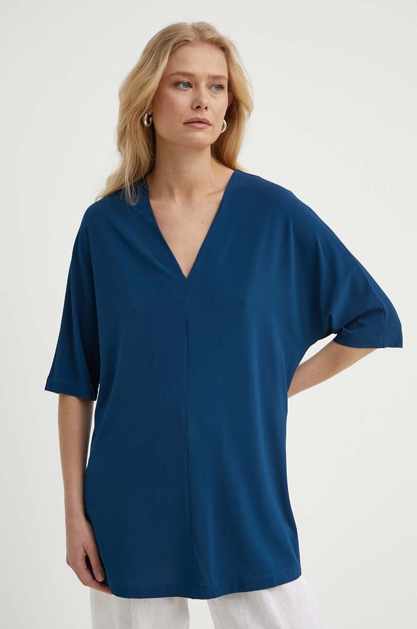 Μπλουζάκι Max Mara Leisure χρώμα: ναυτικό μπλε, 2416941068600 φωτογραφία