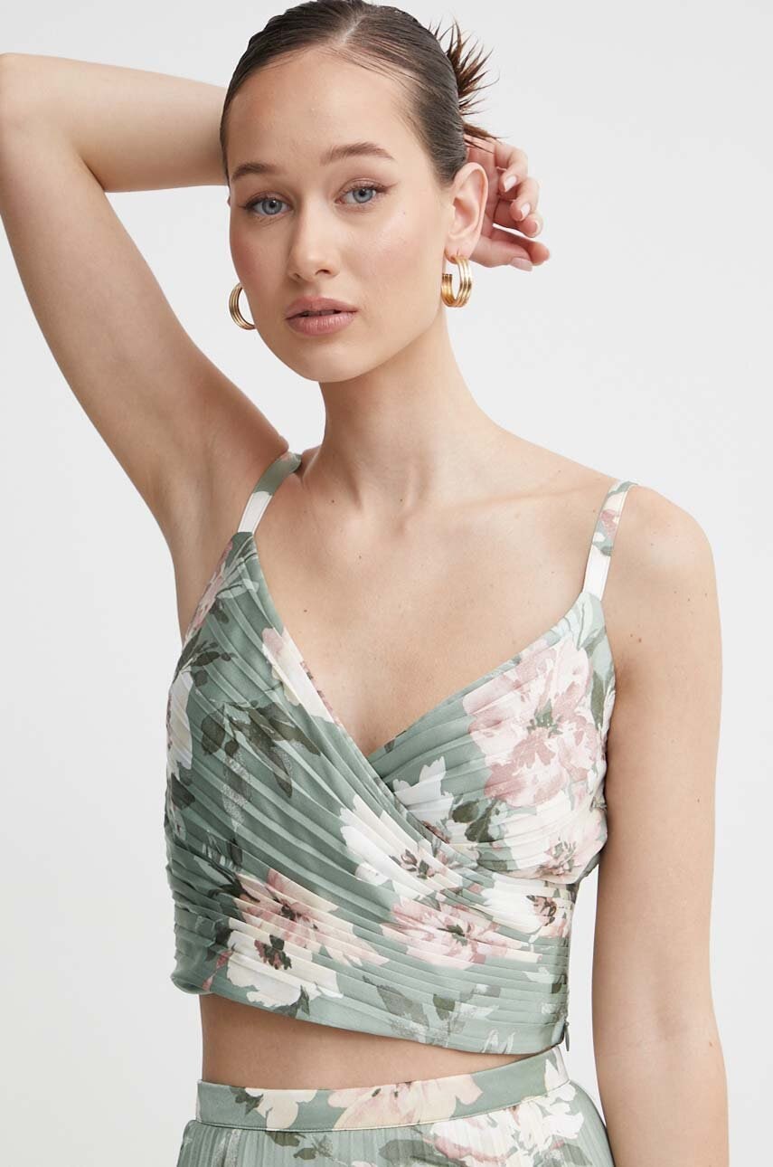 Abercrombie & Fitch top culoarea verde, modelator
