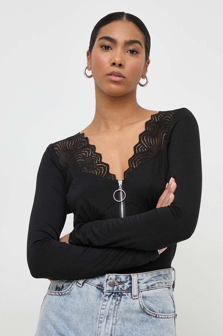 Morgan bluza femei, culoarea negru, neted
