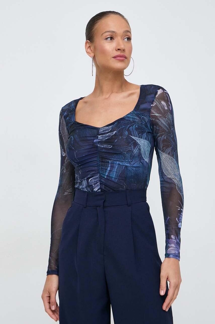 

Блуза Guess REYLA в тъмносиньо с десен W4GP24 KBAH2, Тъмносин