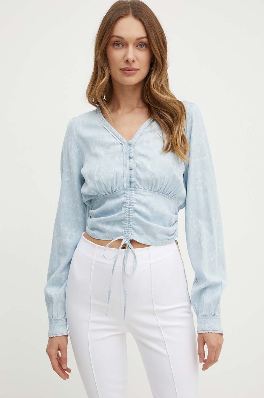 

Блуза Guess MALIKA в синьо с десен W4GH31 D4YZ4, Син