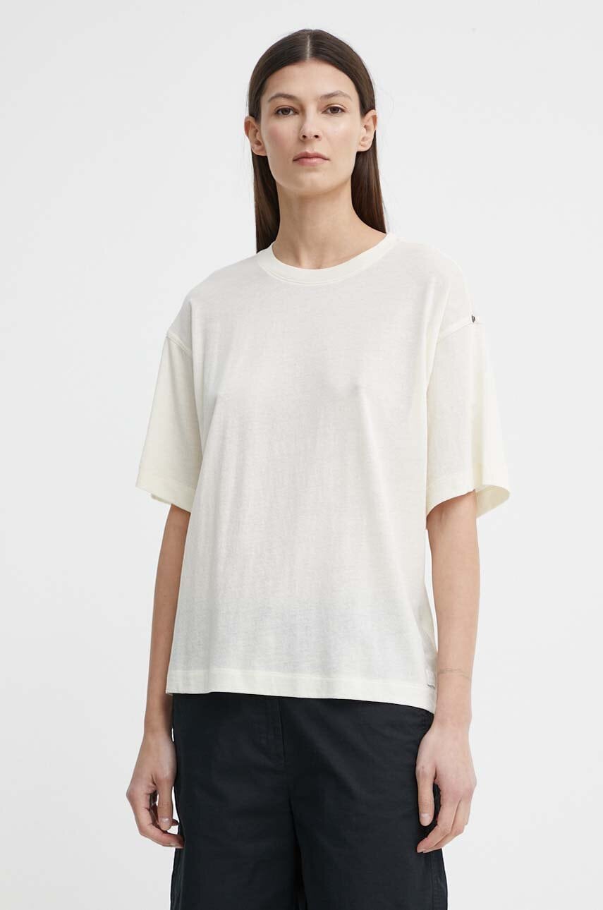 G-Star tricou din bumbac femei, culoarea bej