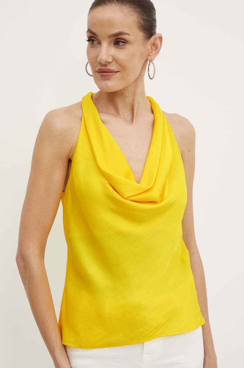 Morgan bluza OSMA femei, culoarea galben, neted, OSMA Morgan bluza OSMA femei, culoarea galben, neted, OSMA