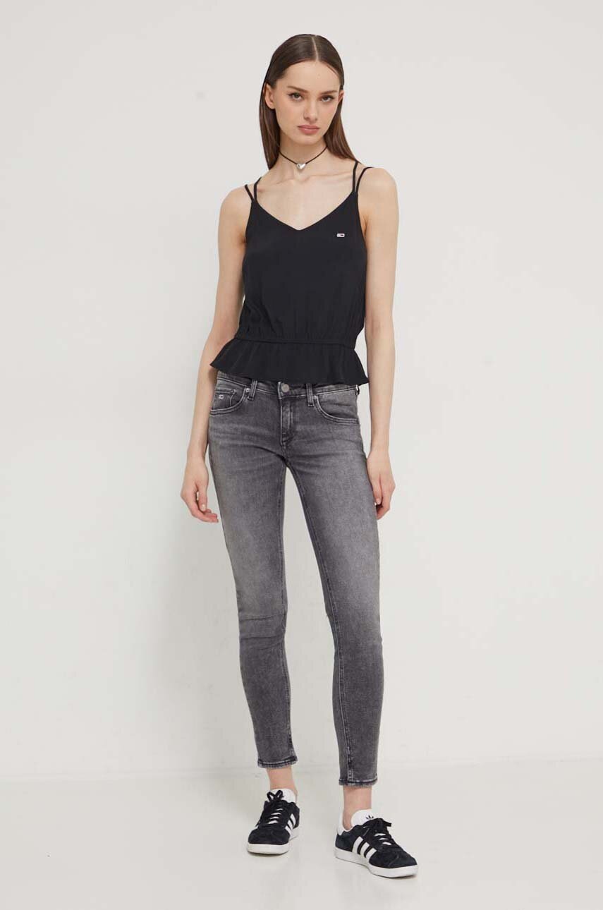 Μπλουζάκι Tommy Jeans χρώμα: μαύρο φωτογραφία