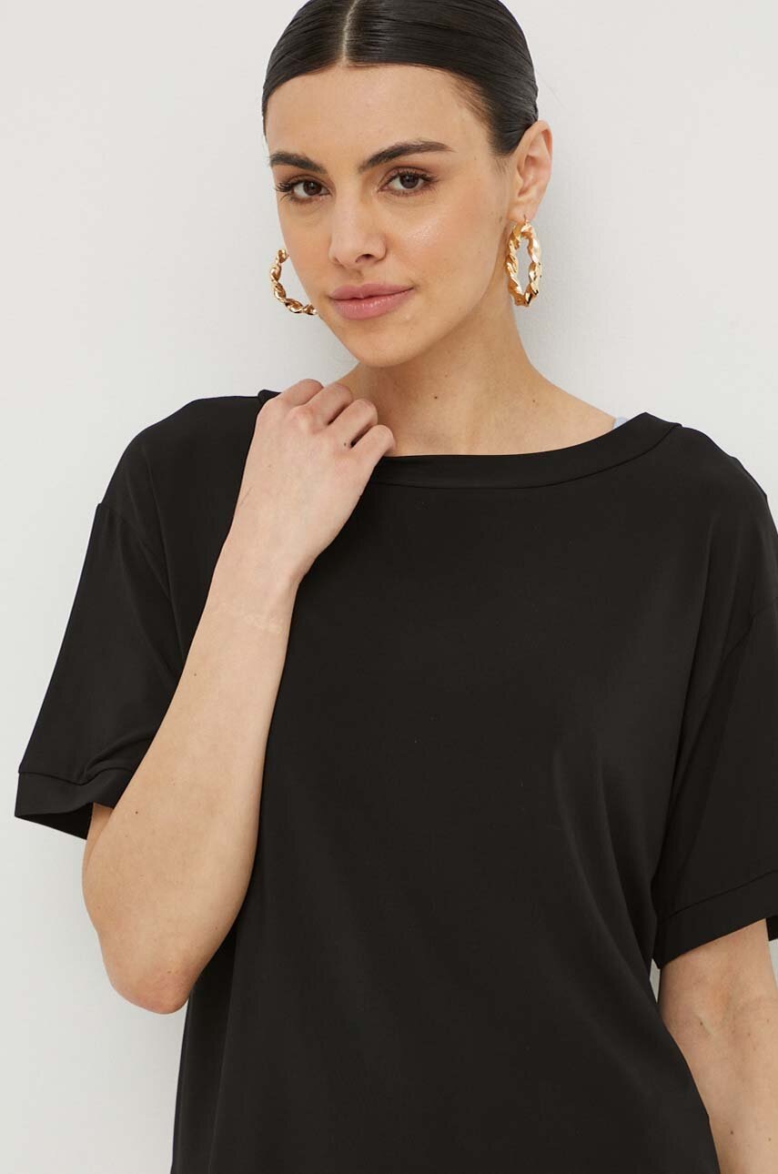 Μπλουζάκι Max Mara Beachwear χρώμα: μαύρο φωτογραφία