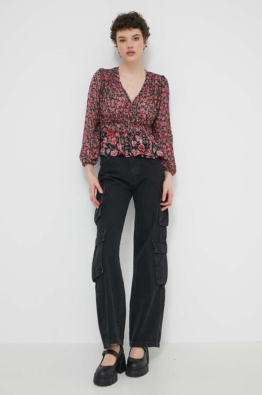 Πουκάμισο Desigual ZOÉ χρώμα: μαύρο, 24SWBW17 φωτογραφία