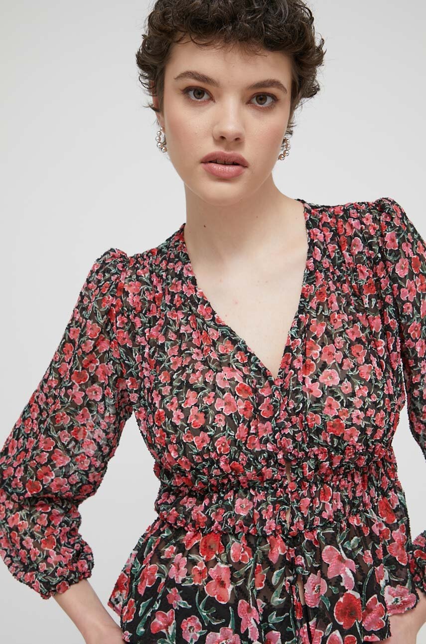 Πουκάμισο Desigual ZOÉ χρώμα: μαύρο, 24SWBW17 φωτογραφία