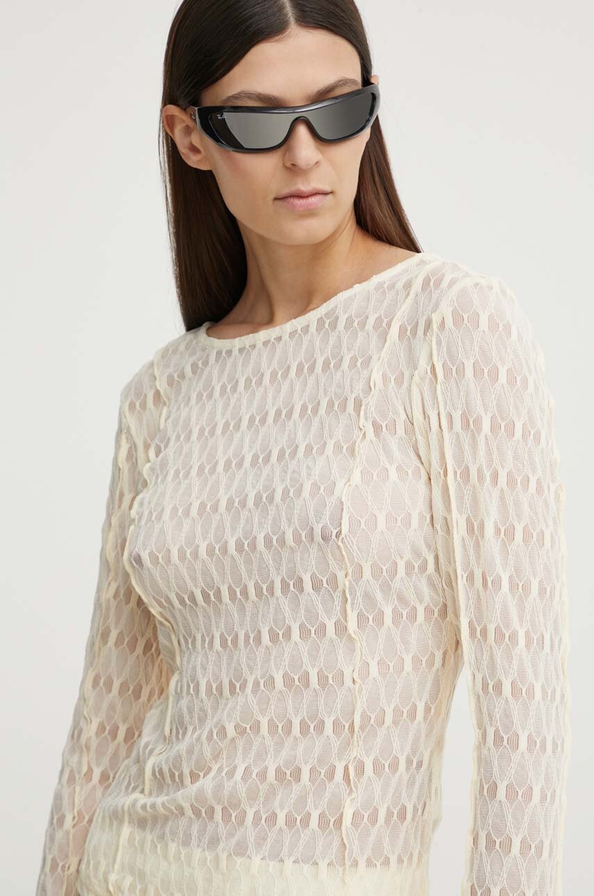 Μπλουζάκι Gestuz χρώμα: μπεζ, 10909128 φωτογραφία