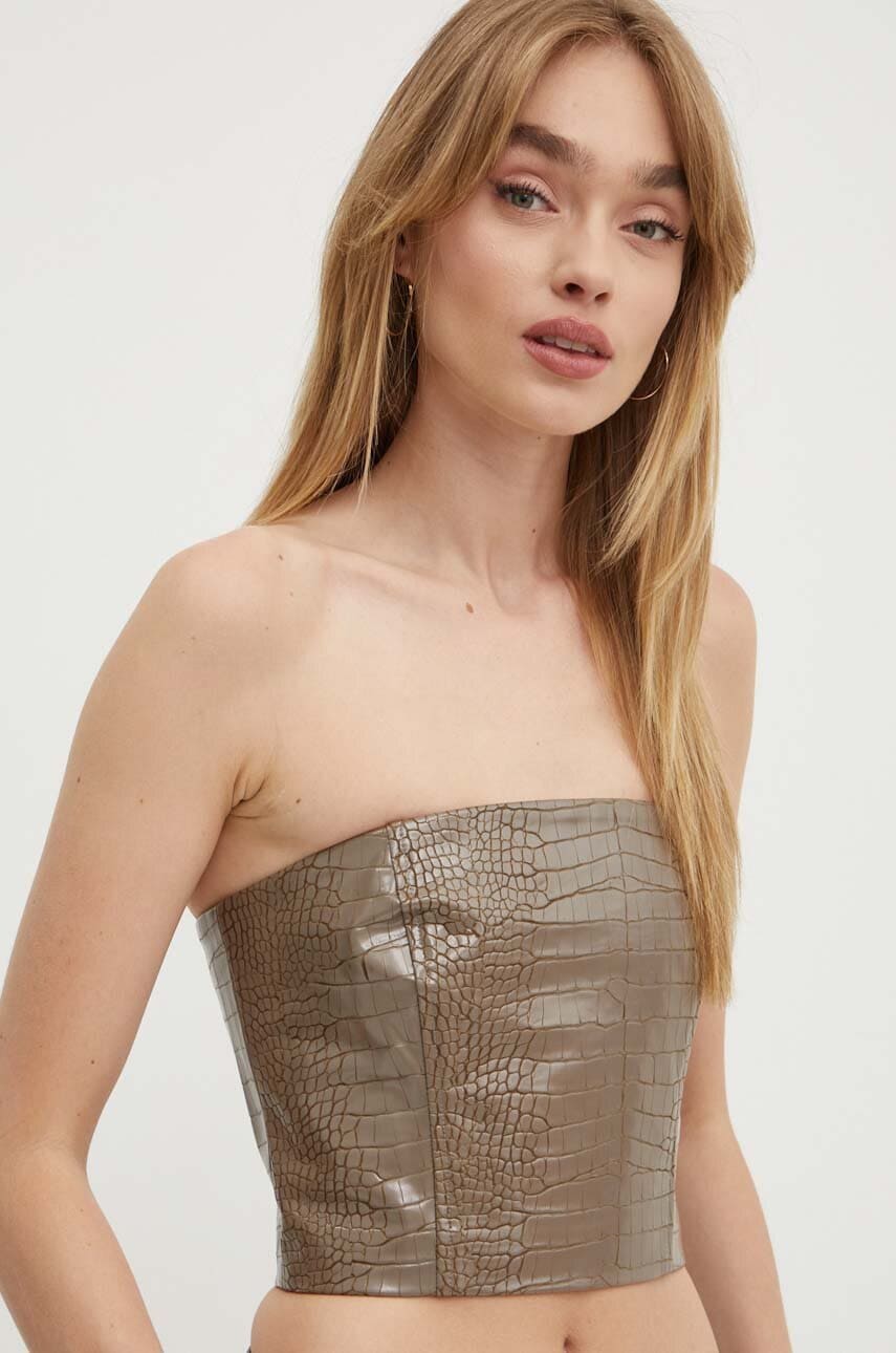 Rotate top femei, culoarea maro, cold shoulder Rotate top femei, culoarea maro, cold shoulder