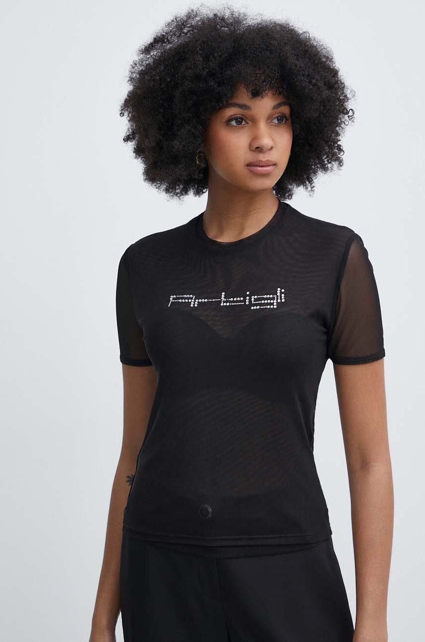 Μπλουζάκι Artigli χρώμα: μαύρο, AT38575 AT38575 φωτογραφία