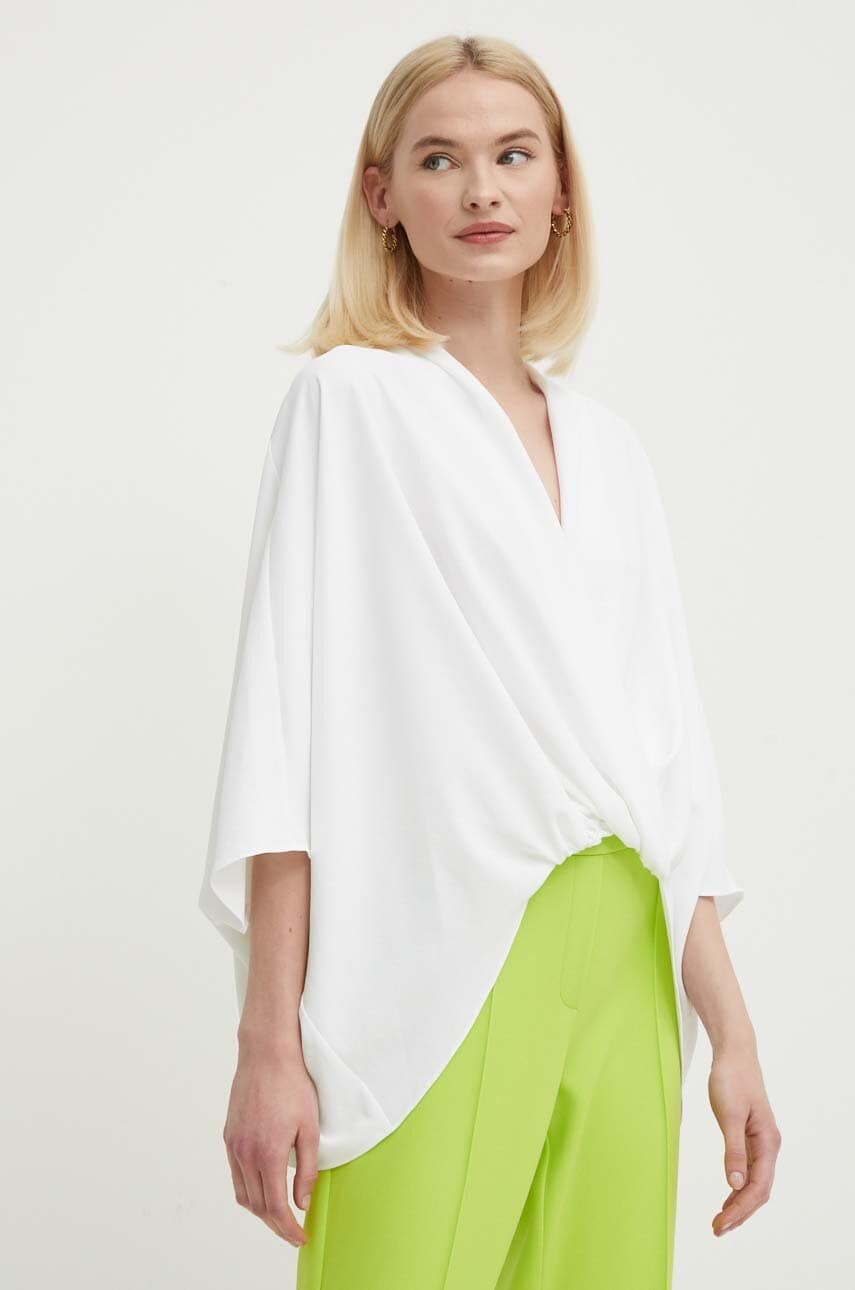 Joseph Ribkoff bluza femei, culoarea alb, neted, 241218 Joseph Ribkoff bluza femei, culoarea alb, neted, 241218
