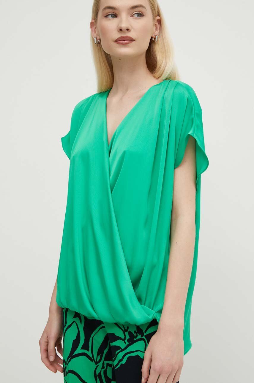 Joseph Ribkoff bluza femei, culoarea verde, neted, 241278
