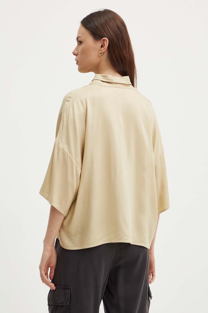 Μπλουζάκι United Colors of Benetton χρώμα: μπεζ, 5XBQDQ09E φωτογραφία