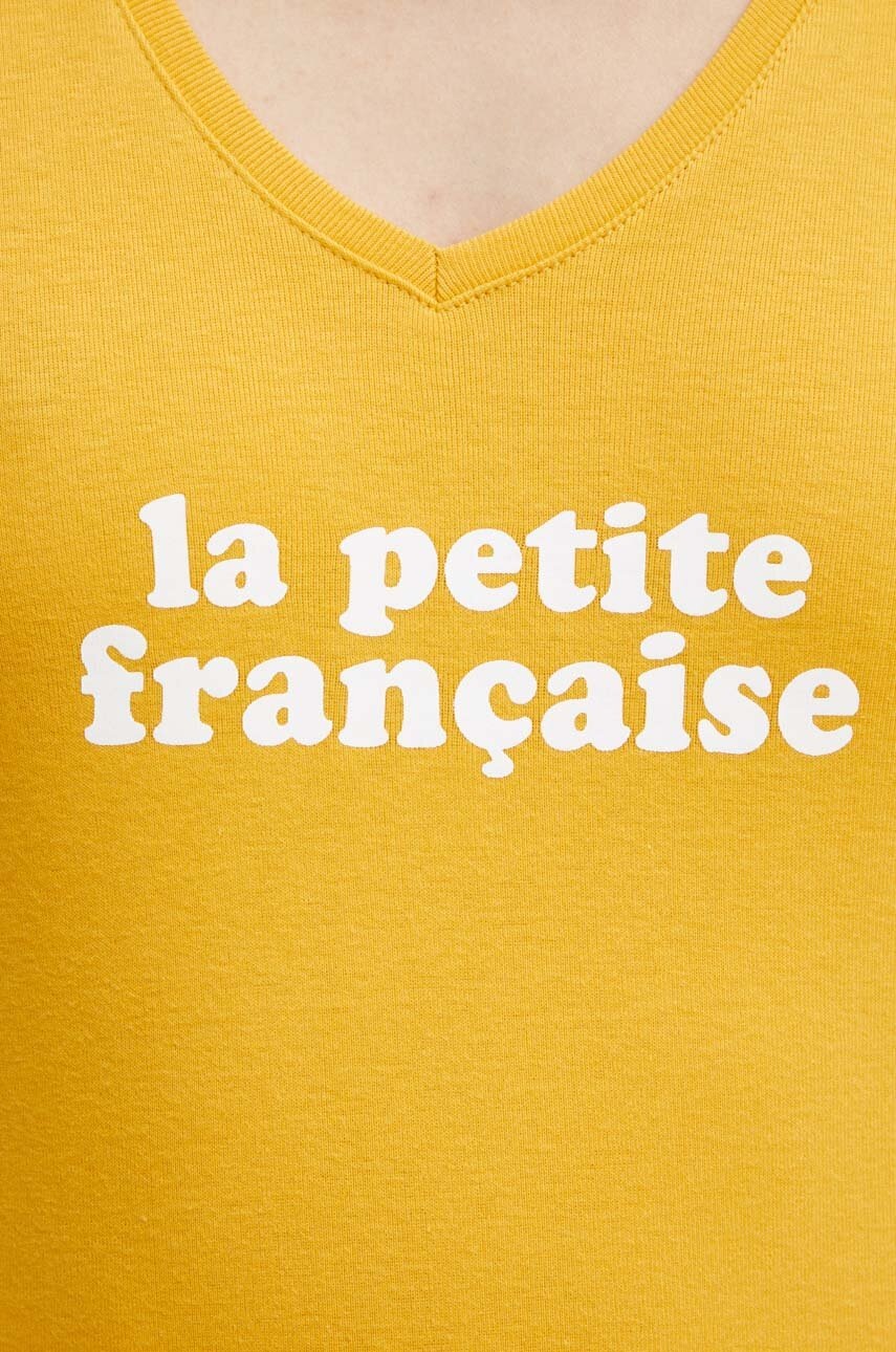 Βαμβακερό μπλουζάκι La Petite Française THIBAULT γυναικείο, χρώμα: πορτοκαλί φωτογραφία