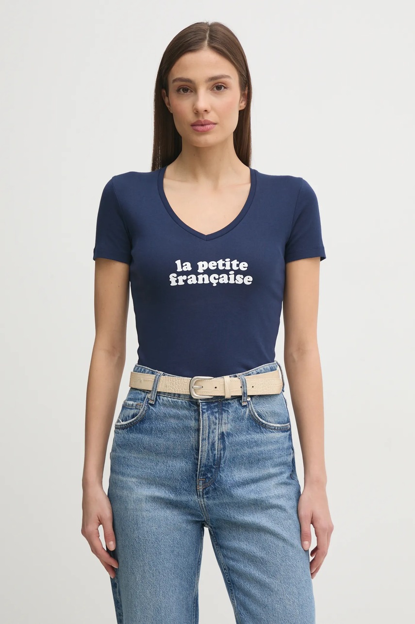 Βαμβακερό μπλουζάκι La Petite Française THIBAULT χρώμα: ναυτικό μπλε, THIBAULT φωτογραφία