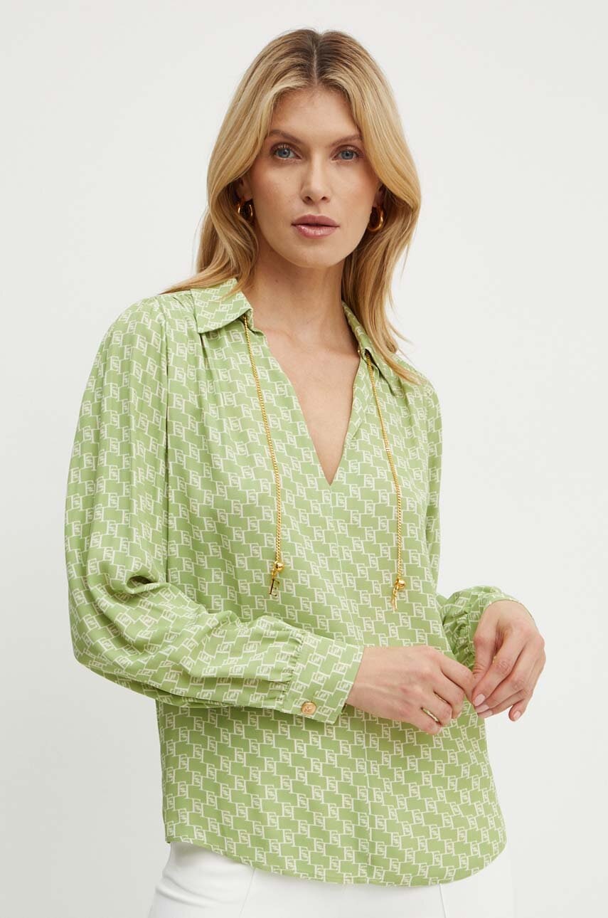 

Блуза Elisabetta Franchi в зелено с десен CAS3041E2 NORBLIN, Зелен