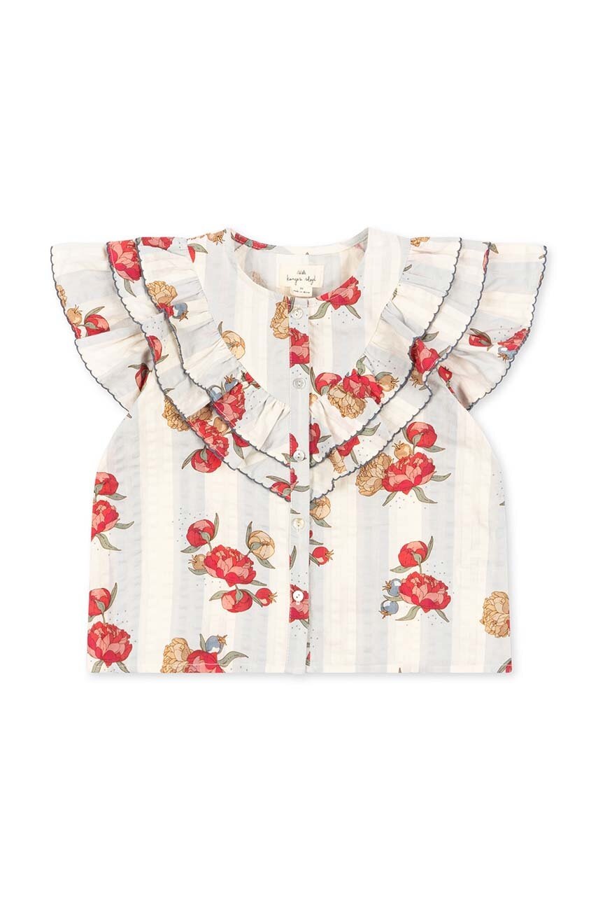 Детская хлопковая блузка Konges Sløjd цвет красный узор Детская хлопковая блузка Konges Sløjd цвет красный узор