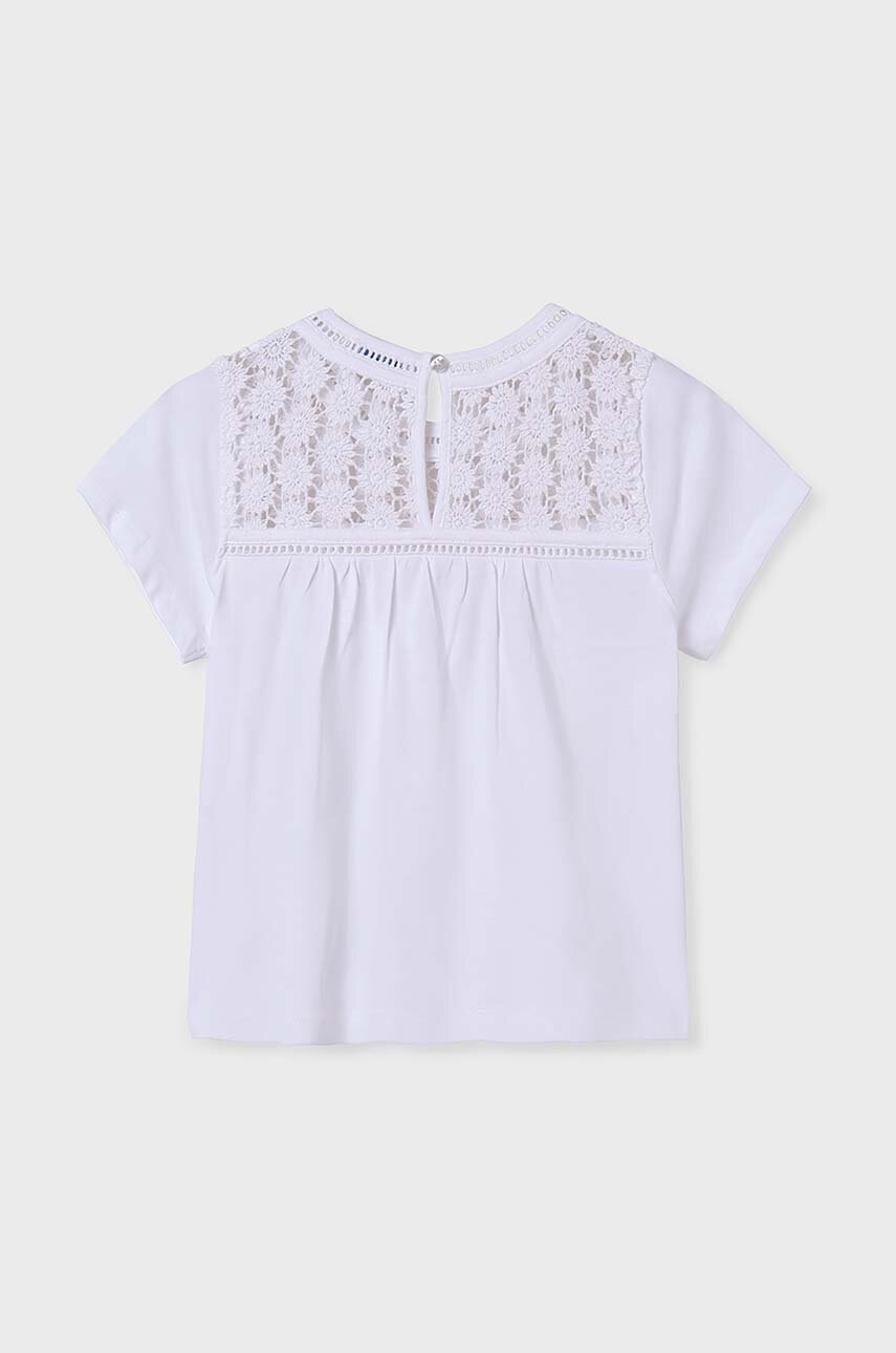 Дитяча бавовняна блузка Mayoral колір білий однотонна