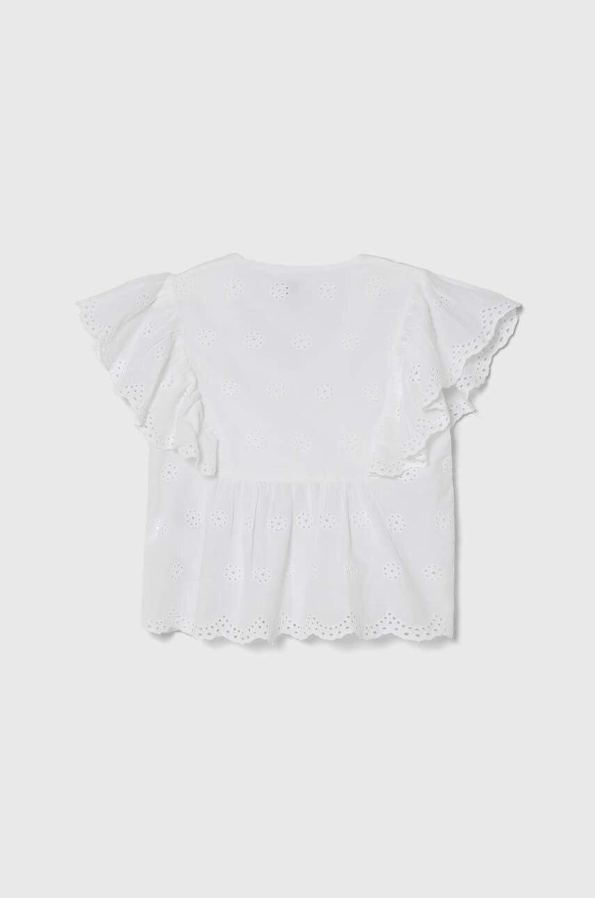 Дитяча бавовняна блузка Pepe Jeans OMAIRA колір білий однотонна Дитяча бавовняна блузка Pepe Jeans OMAIRA колір білий однотонна