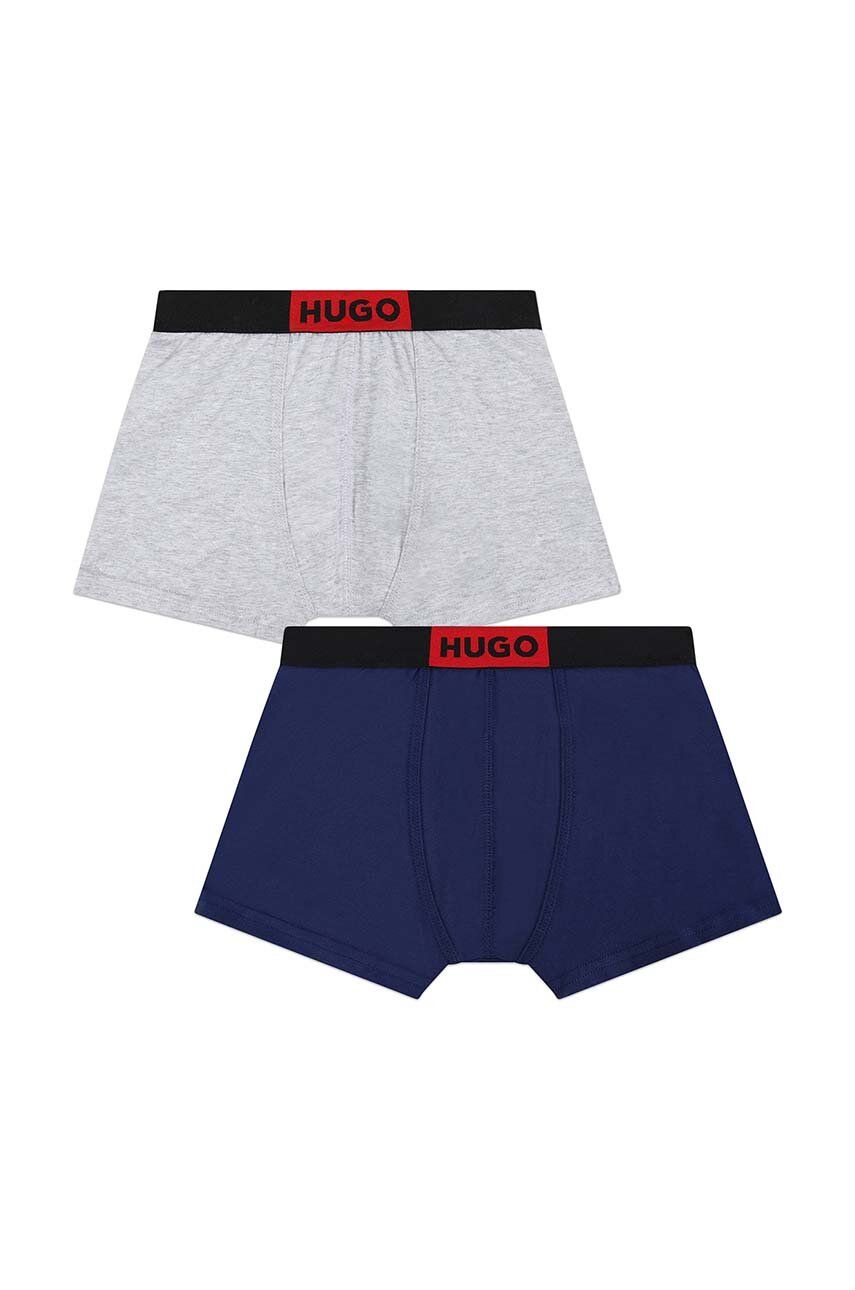 Detské boxerky HUGO 2-pak tmavomodrá farba