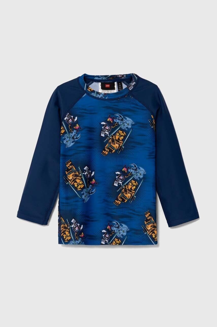 Lego longsleeve de baie pentru copii culoarea albastru marin