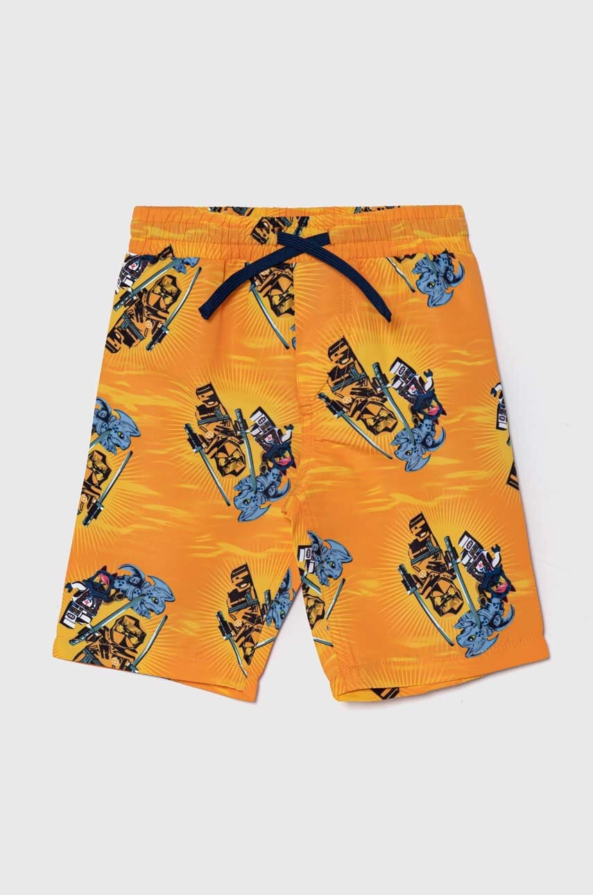 Lego pantaloni scurti de baie copii culoarea portocaliu Lego pantaloni scurti de baie copii culoarea portocaliu