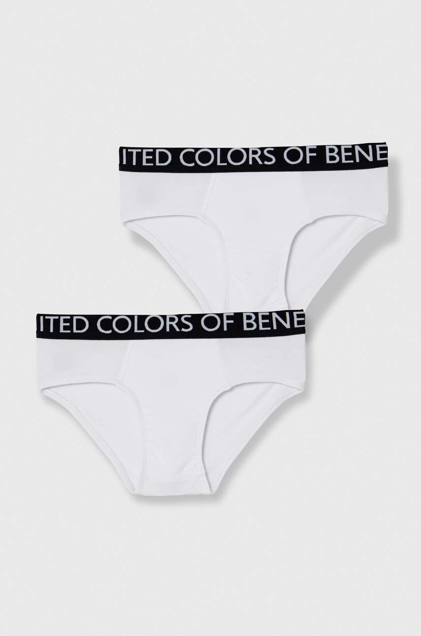 United Colors of Benetton slip copii 2-pack culoarea alb