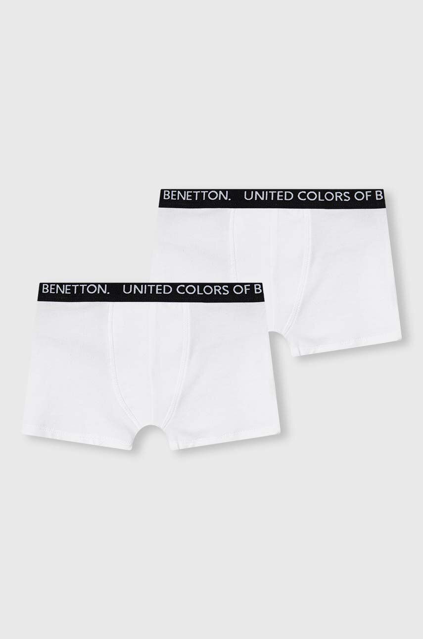 United Colors of Benetton boxeri 2-pack culoarea alb