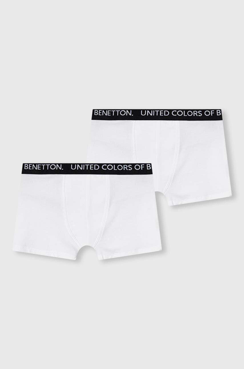 United Colors of Benetton boxeri 2-pack culoarea alb