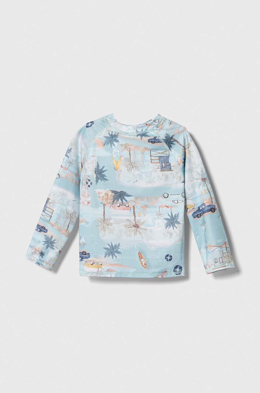 Дитячий купальний лонгслів Jamiks колір бірюзовий