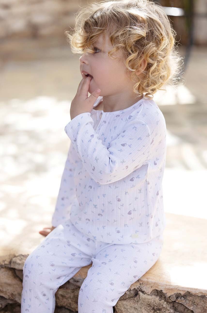 Tartine et Chocolat pijamale de bumbac pentru copii culoarea alb, modelator