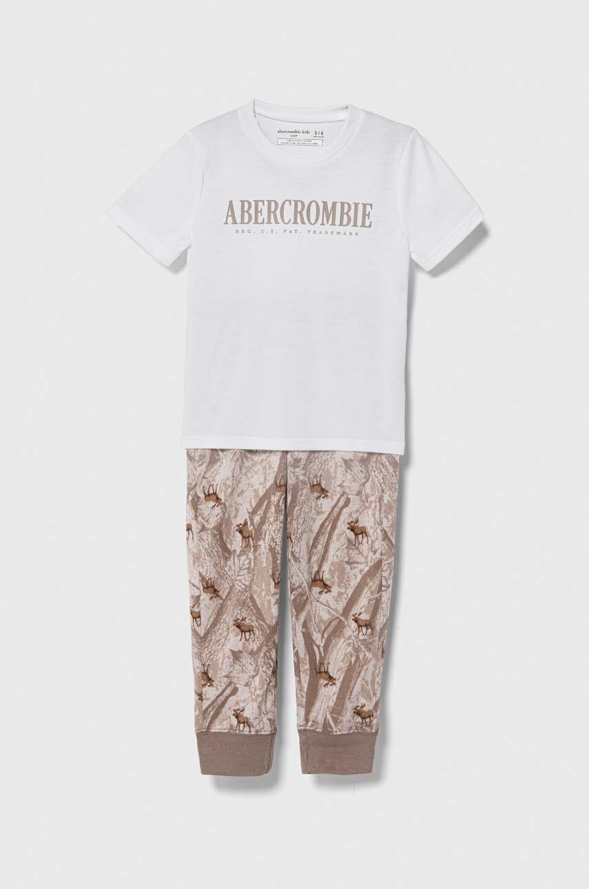 Abercrombie & Fitch pijama copii culoarea alb, modelator