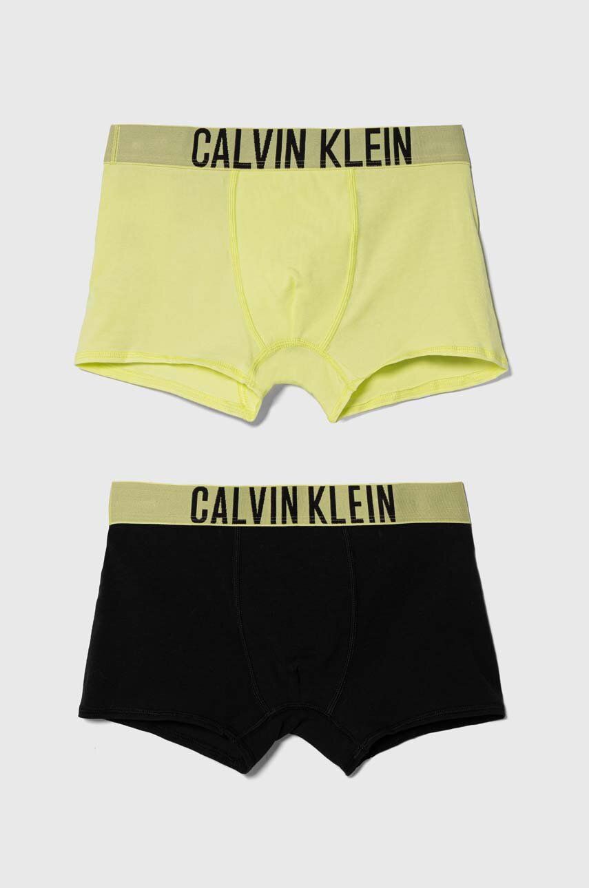 Detské boxerky Calvin Klein Underwear 2-pak žltá farba