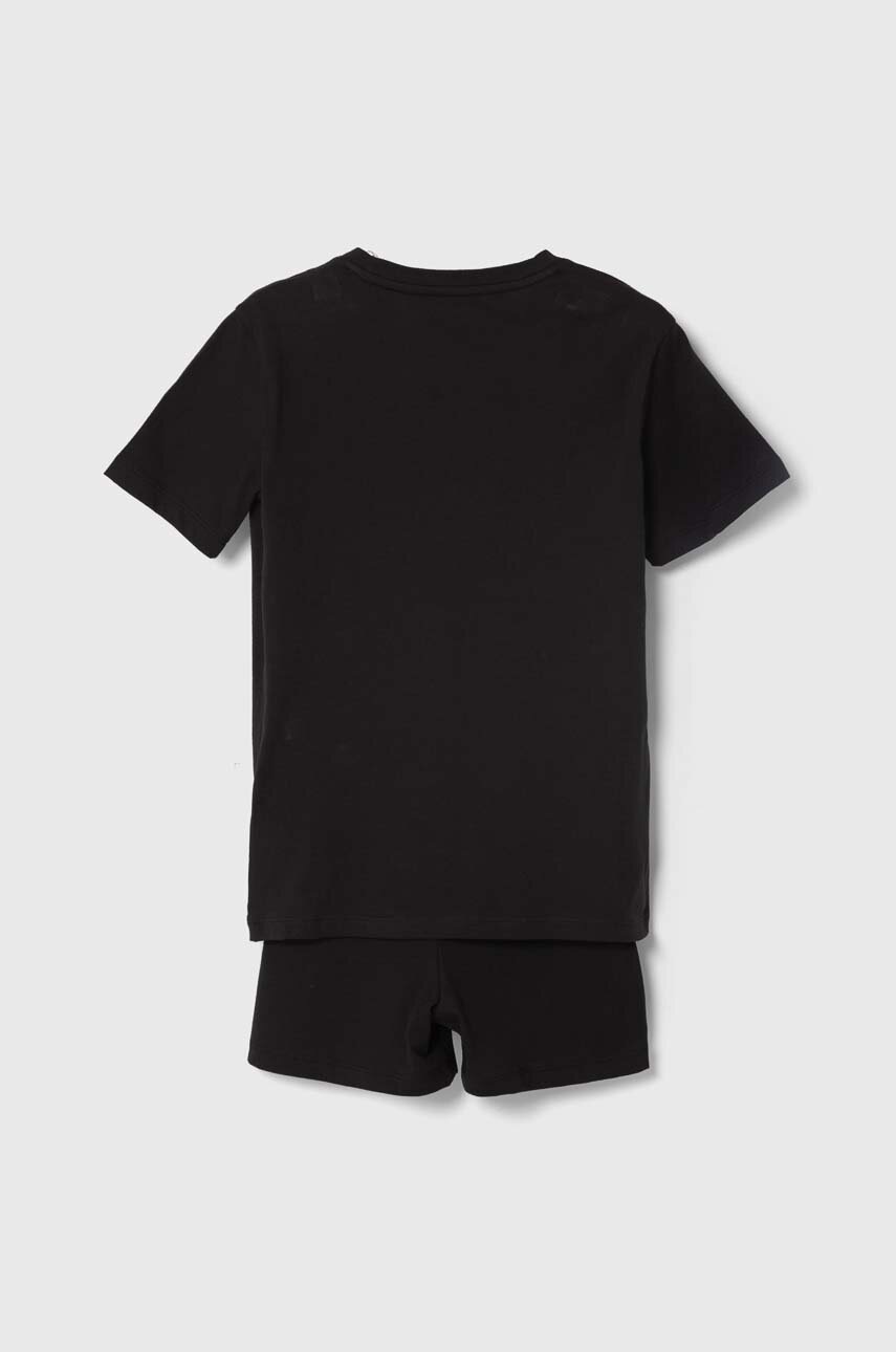 Детская хлопковая пижама Calvin Klein Underwear цвет чёрный с принтом