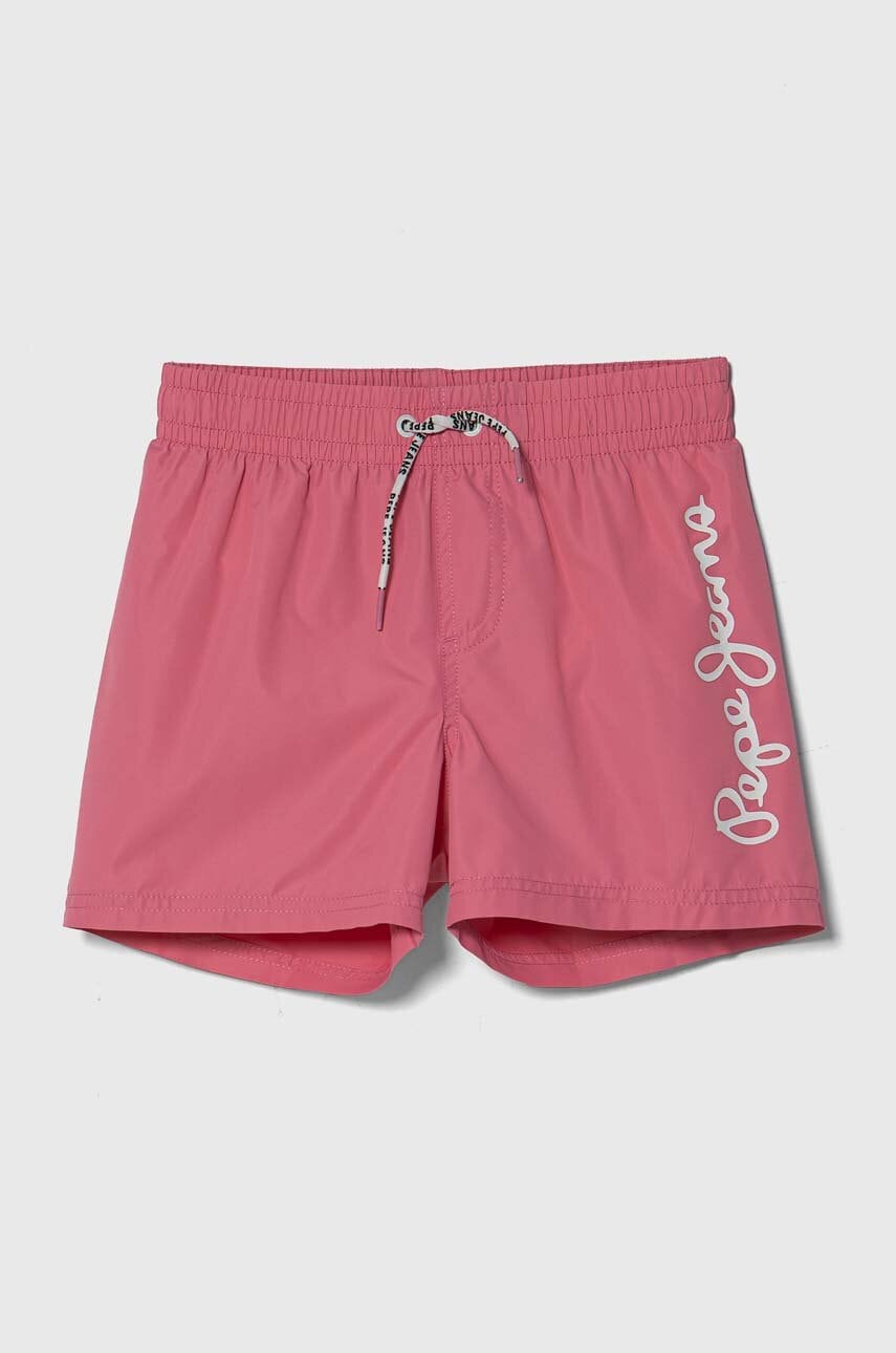 Pepe Jeans pantaloni scurti de baie copii LOGO SWIMSHORT culoarea roz