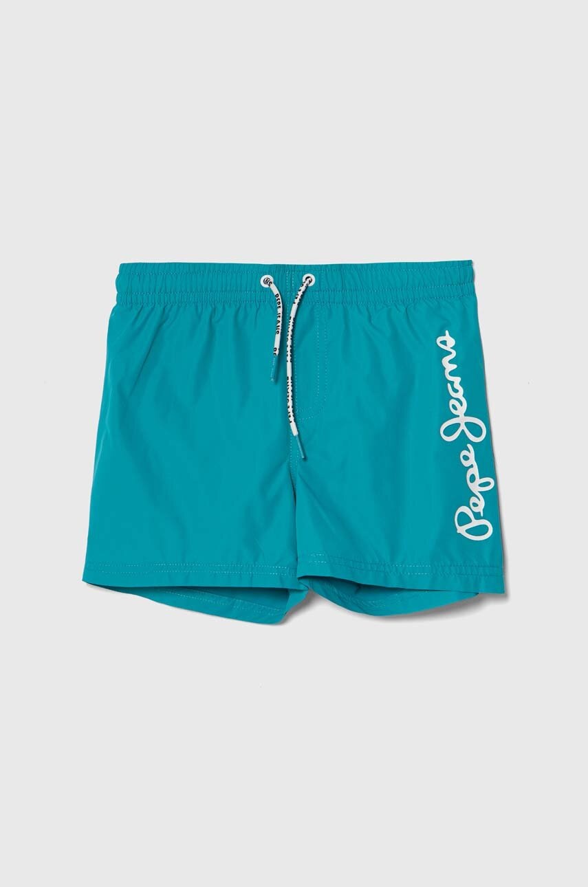 Pepe Jeans pantaloni scurti de baie copii LOGO SWIMSHORT culoarea turcoaz