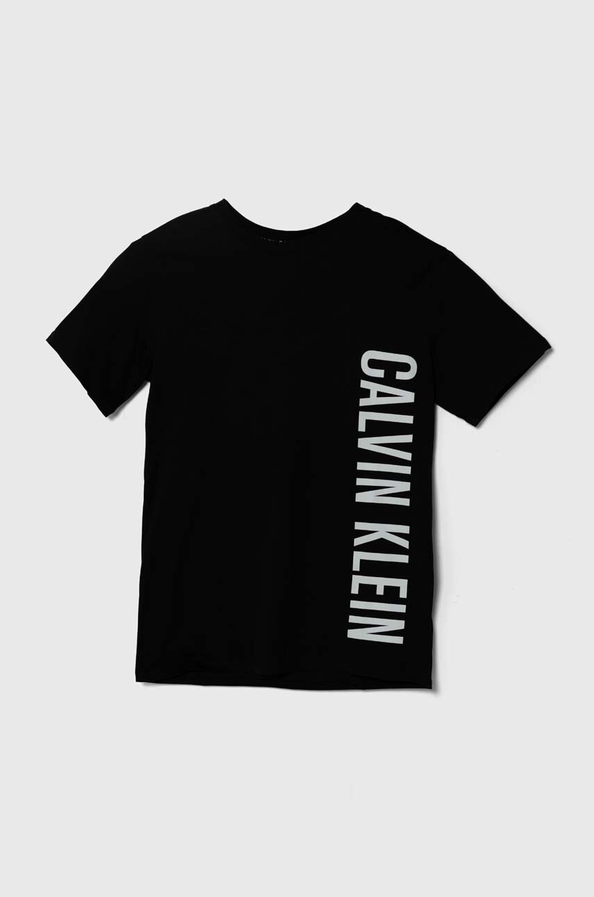 

Детска плажна тениска Calvin Klein Jeans в черно, Черен