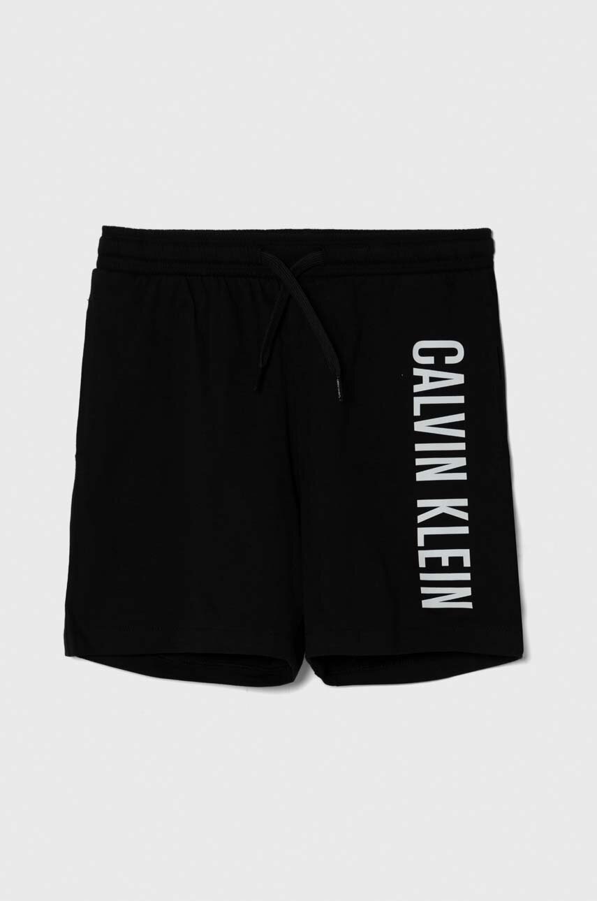 

Детски плажни шорти Calvin Klein Jeans в черно с регулируема талия, Черен