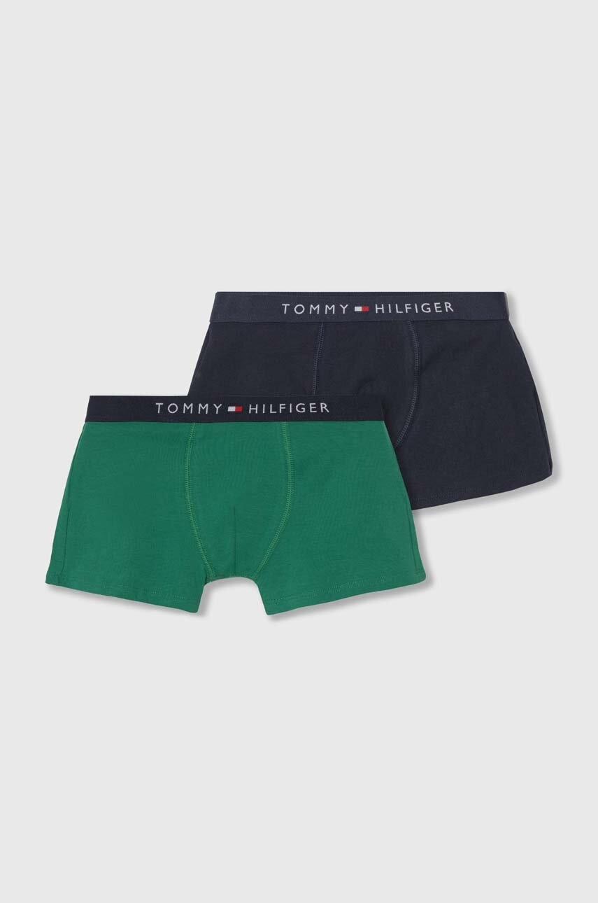 

Детски памучни боксерки Tommy Hilfiger (2 броя) в зелено, Зелен