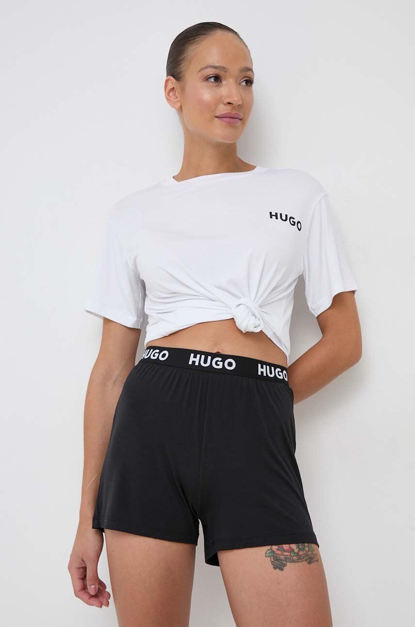 Levně Pyžamové šortky HUGO dámské, černá barva, 50490704