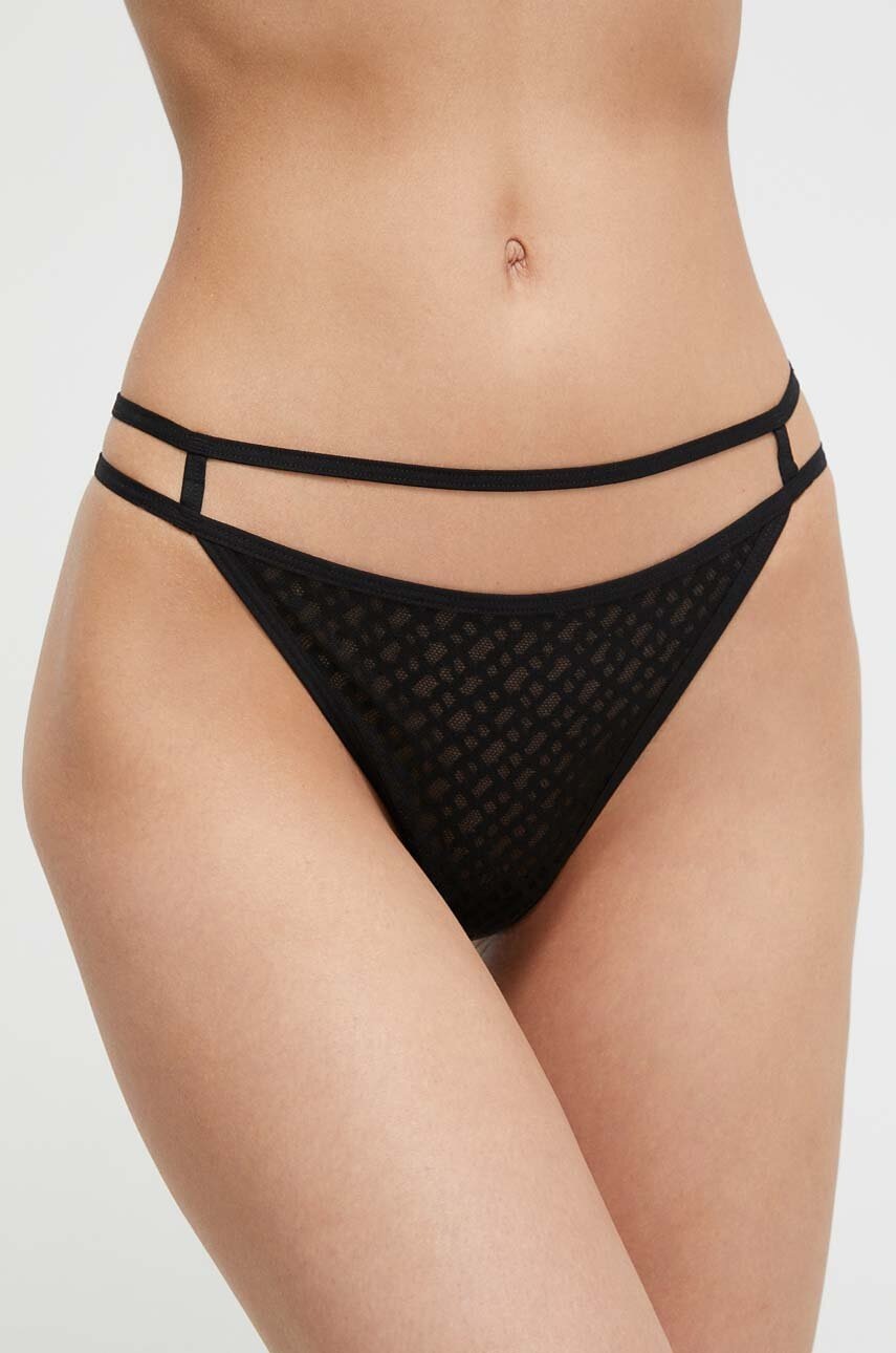 BOSS tanga culoarea negru, transparent