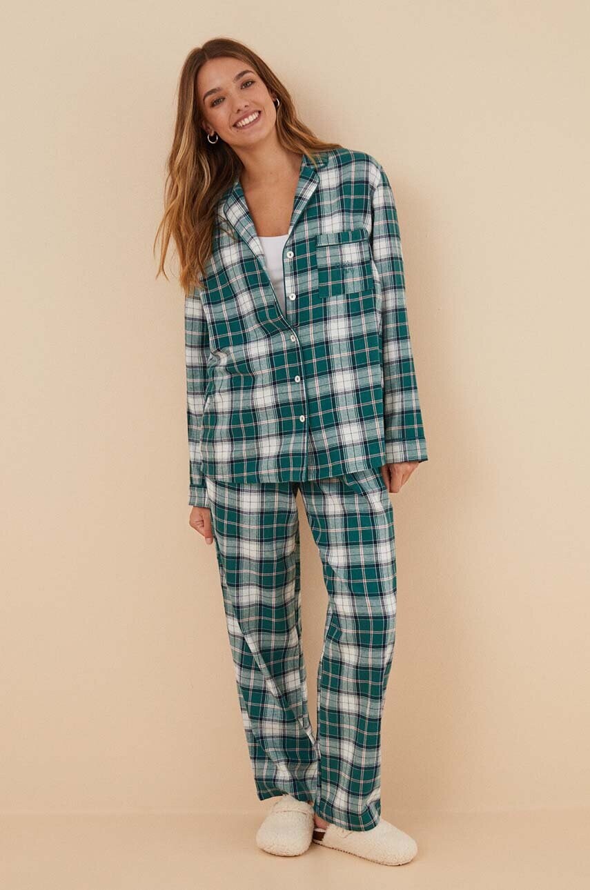 

Хлопковая пижама women'secret Mix & Match цвет зелёный хлопковая 3596103